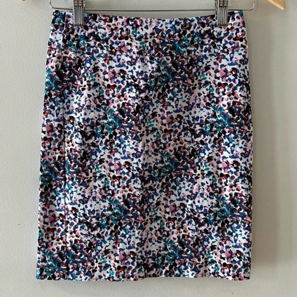 Margaret M Petites Stretch Straight Pencil‎ Mini Skirt Abstract PXS